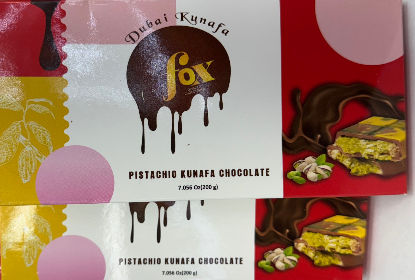 Fox Dubai Pistachio Kunafa Chocolate Bar (120g)