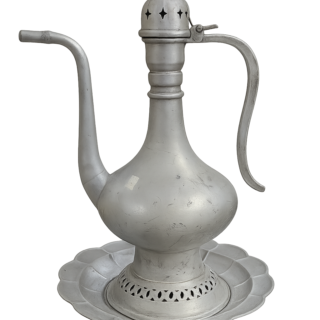 Traditional Aluminum Aftaba Set with Basin (3-Piece)