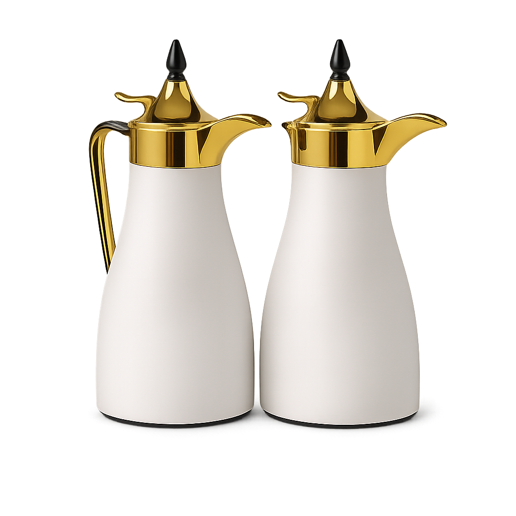 Regal Gold-Tipped Thermos – Classic Elegance