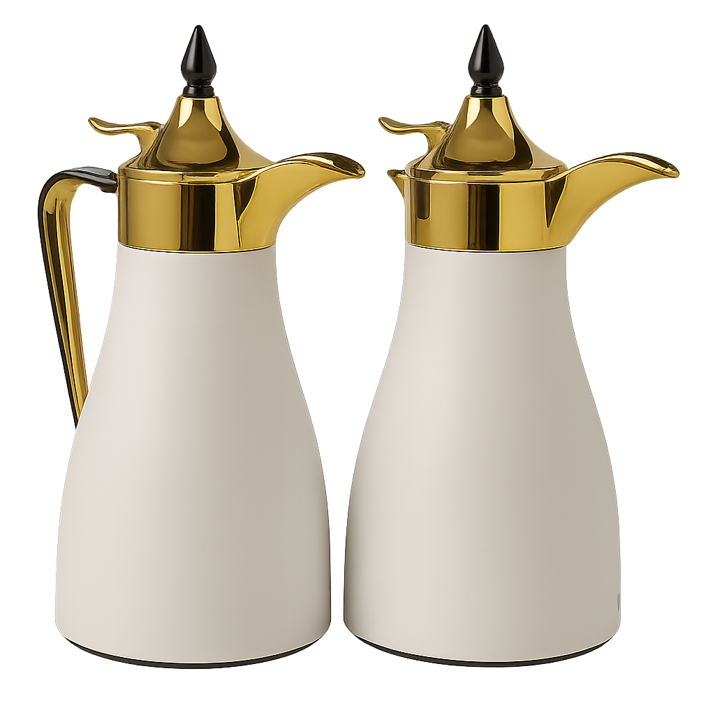 Regal Gold-Tipped Thermos – Classic Elegance