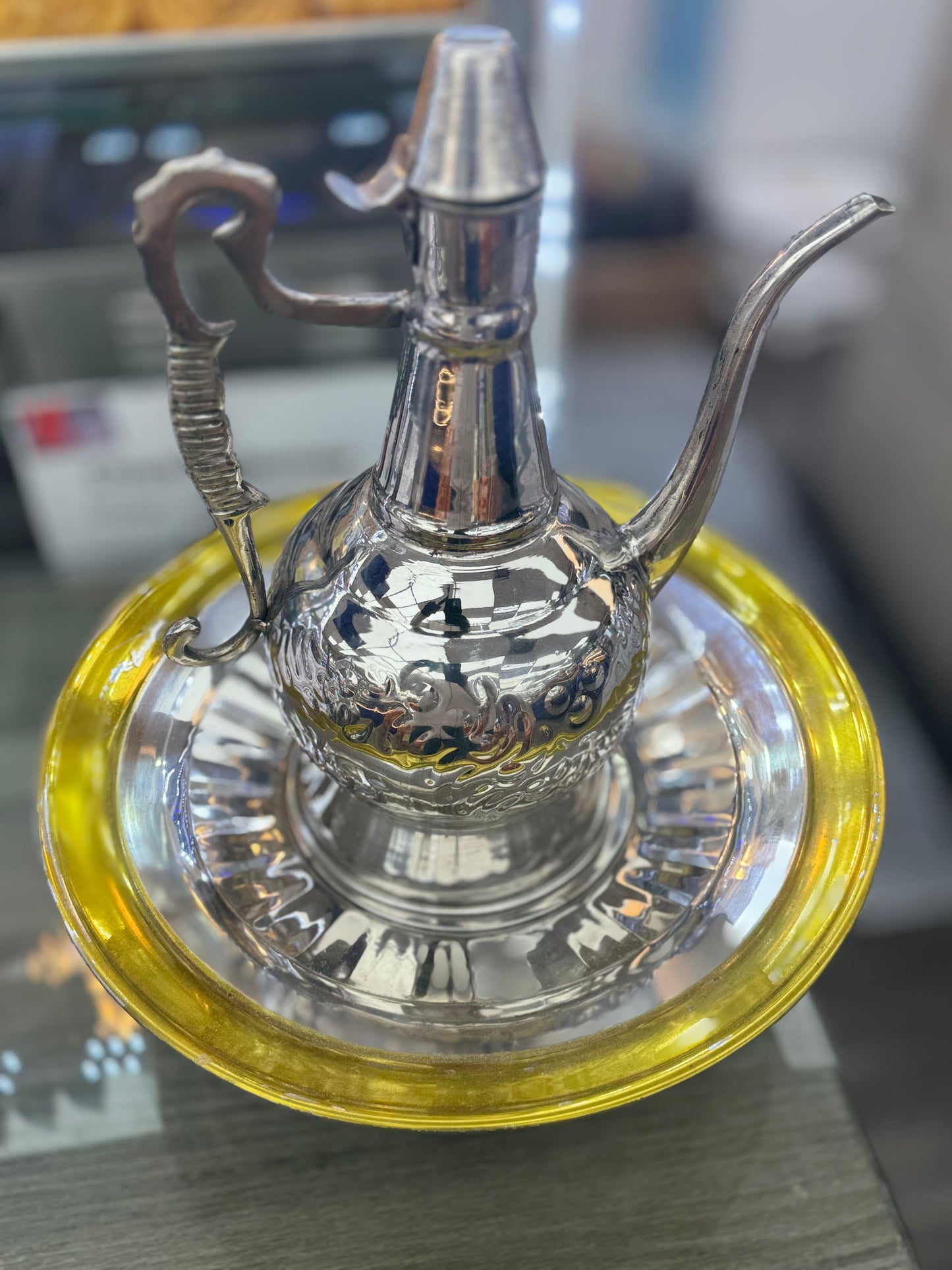 Traditional Aluminum Aftaba Set with Basin (3-Piece)