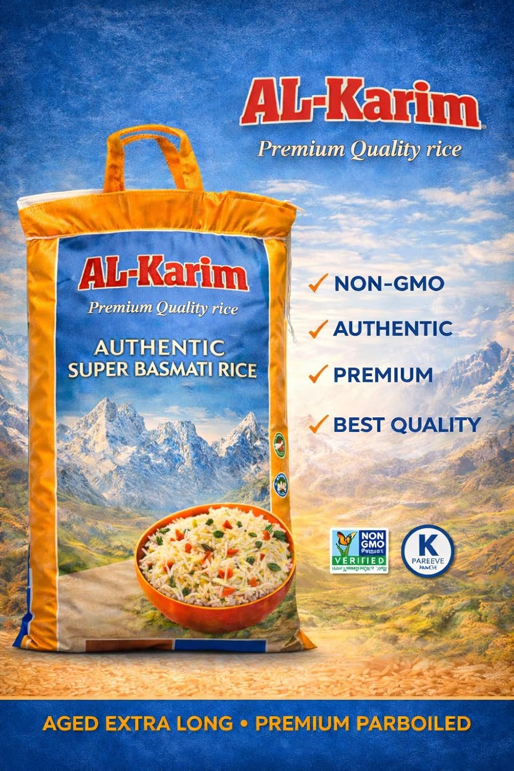 Al-Karim 1121 Aged Extra Long Super Basmati Sela Rice – 10 lbs