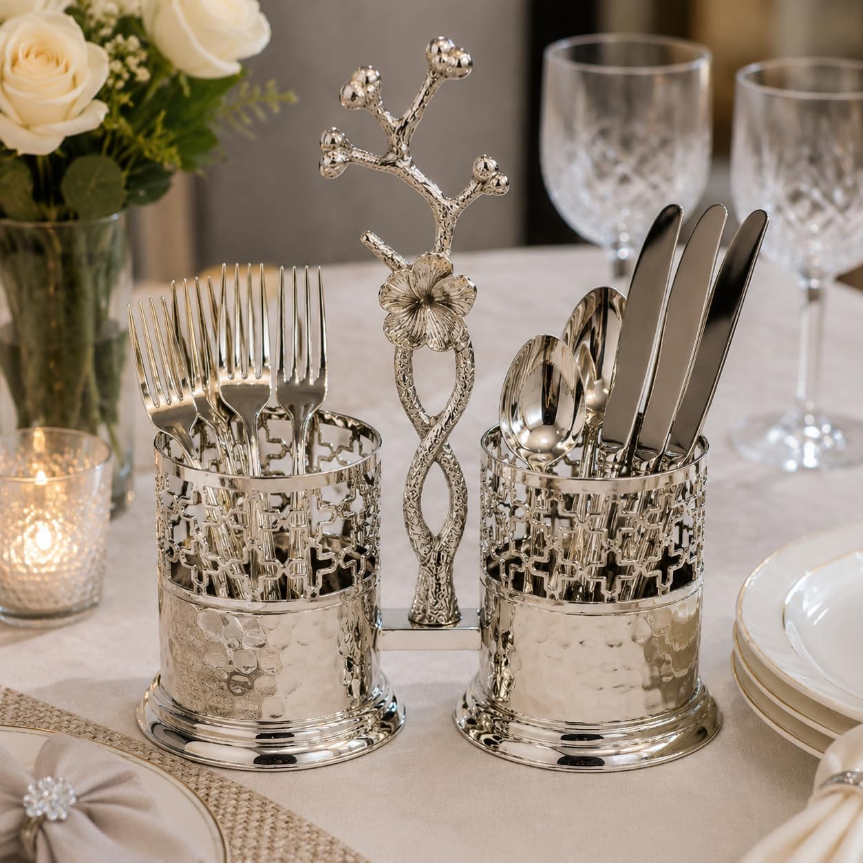 Luxury Silver Cutlery Holder