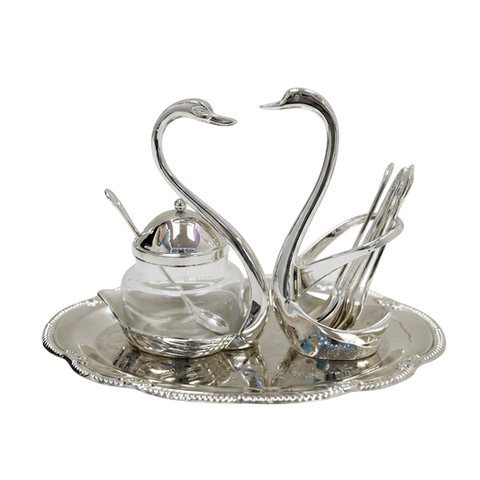 Swan Elegance Condiment & Spoon Set