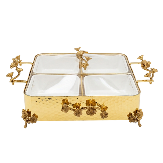 Golden Garden 4-Compartment Serving Tray