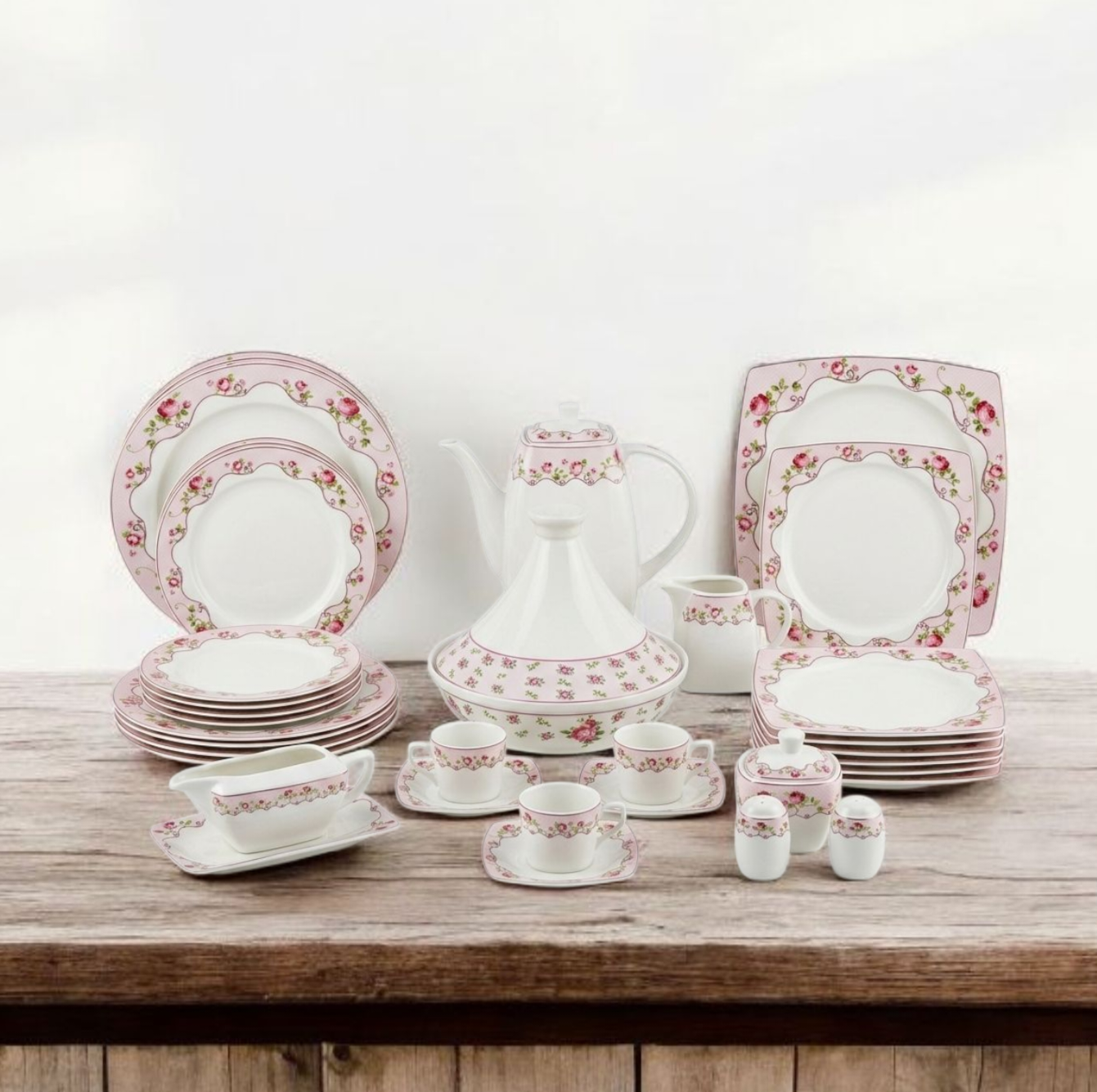 Rose Garden Porcelain Dinnerware Collection