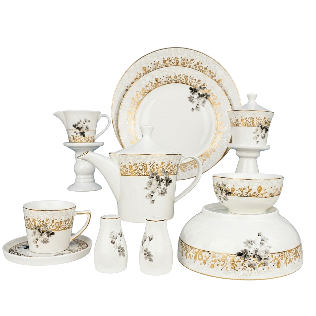 Golden Blossom Porcelain Dining Collection