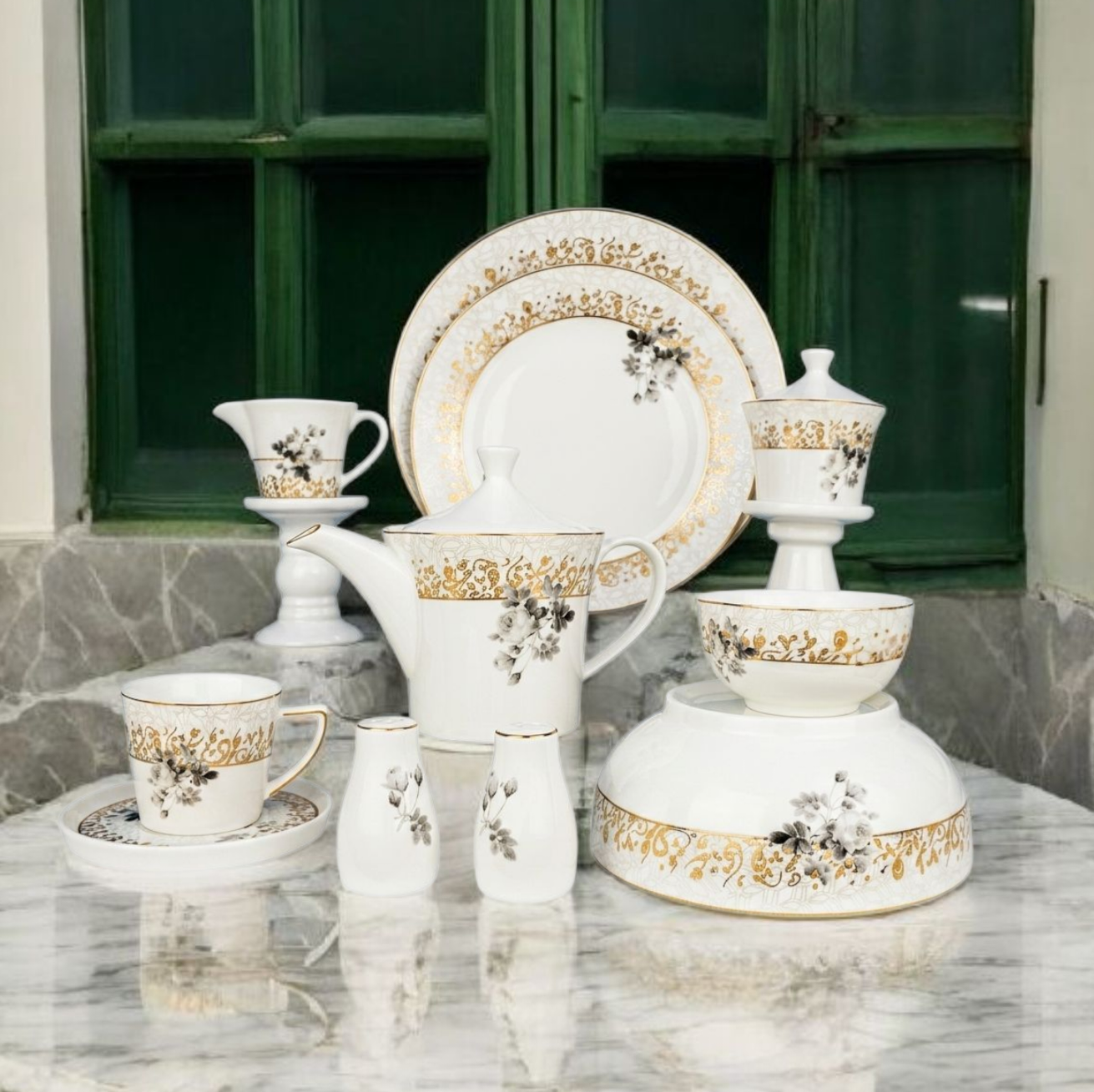 Golden Blossom Porcelain Dining Collection
