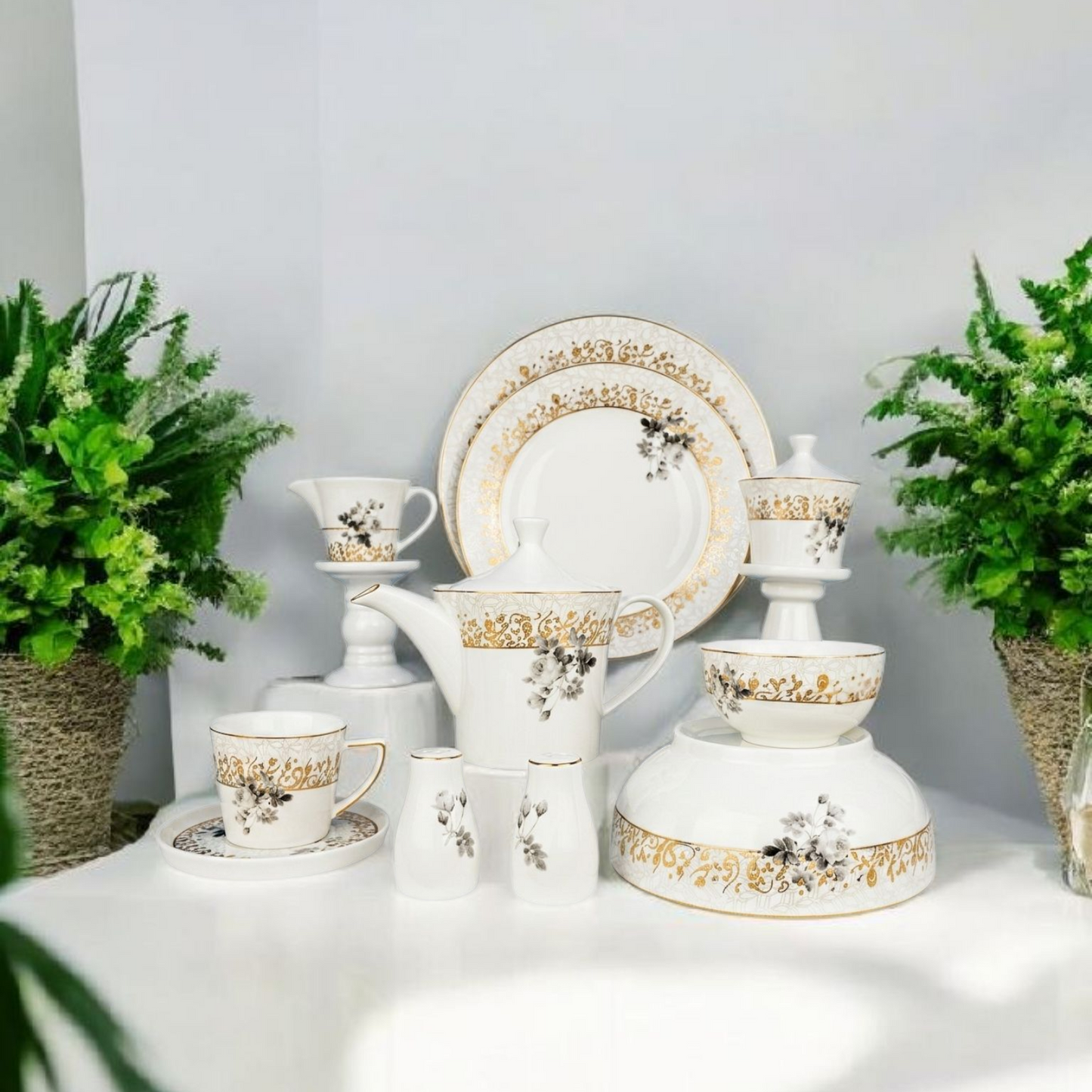 Golden Blossom Porcelain Dining Collection