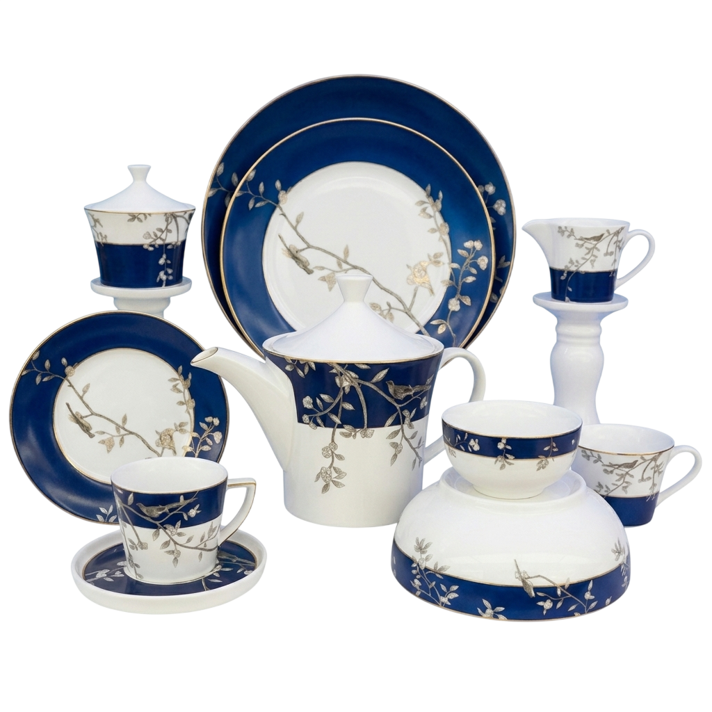Sapphire Garden Porcelain Dining Collection