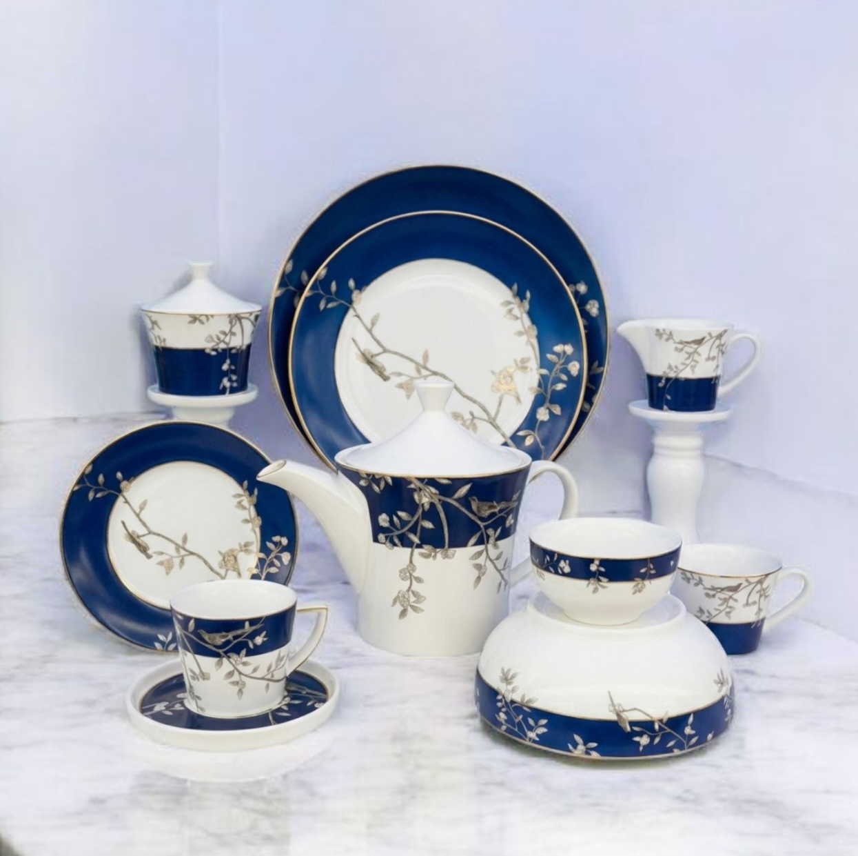 Sapphire Garden Porcelain Dining Collection