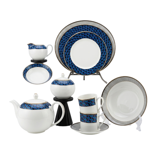 Azure Mosaic Porcelain Dining Collection