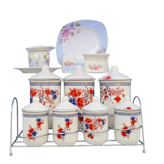 Floral Charm Kitchen Canister & Serveware Set