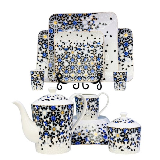 Azure Mosaic Porcelain Tea & Dining Collection
