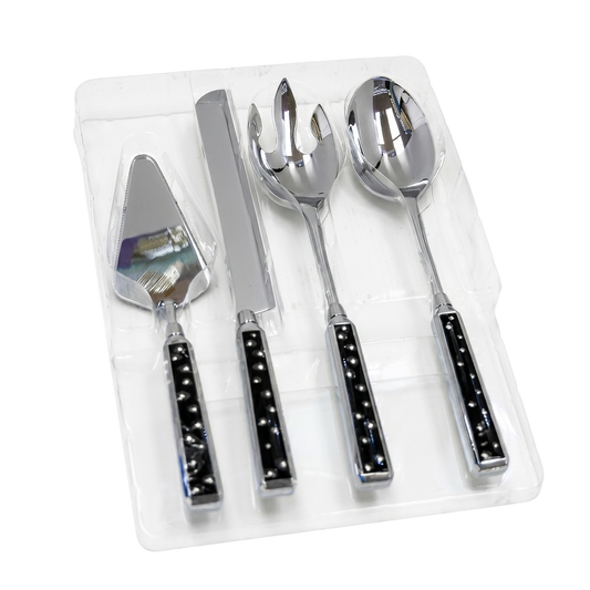 Midnight Crystal 4-Piece Serving Set