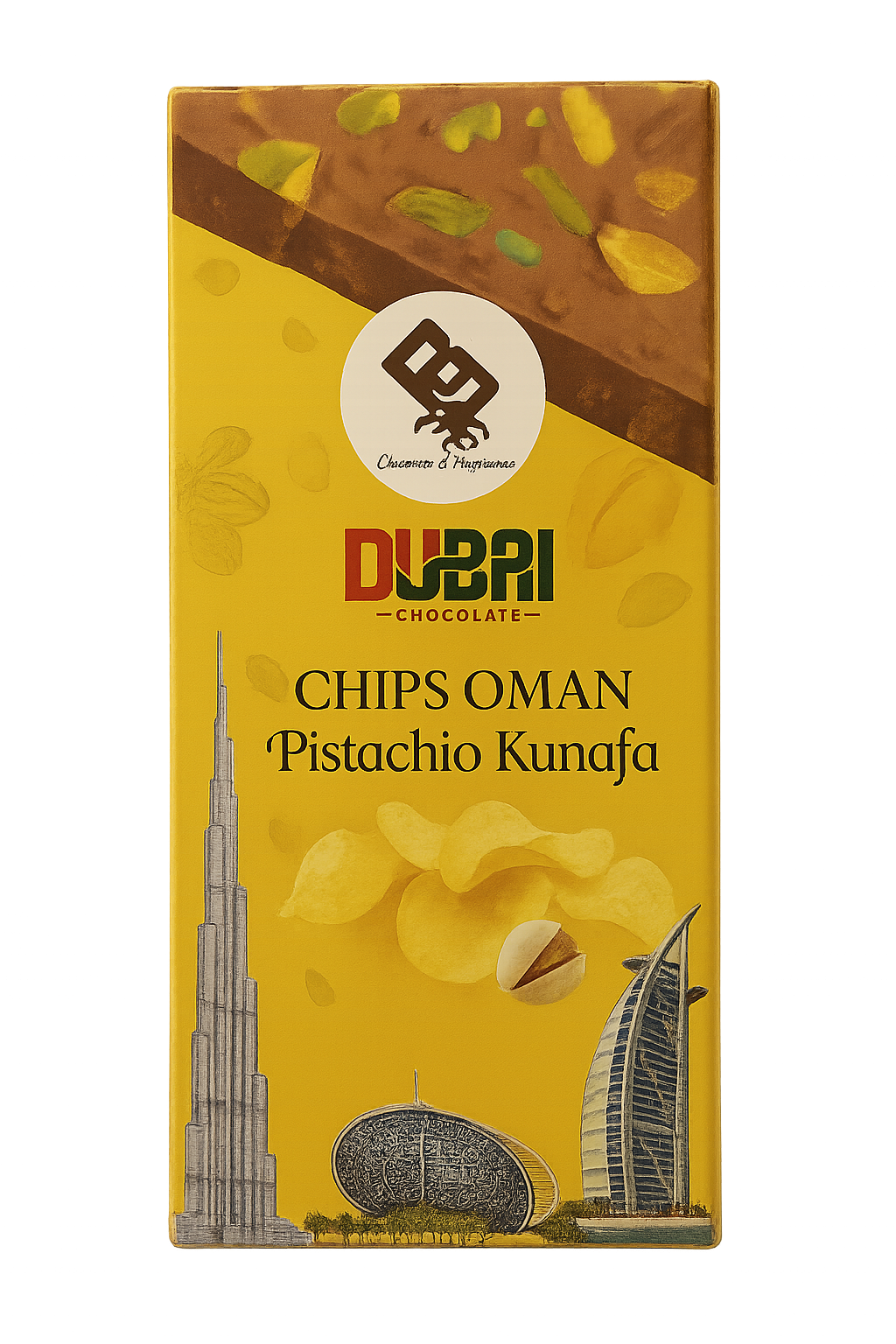 Dubai Chocolate Chips Oman Pistachio Kunafa Bar