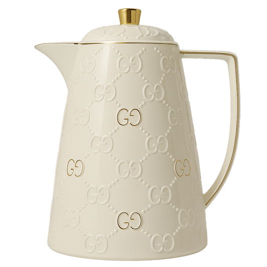 Luxury Pearl White Thermos – GG-Inspired Elegance
