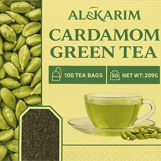 Al-Karim Cardamom Green Tea – 100 Tea Bags (200g)