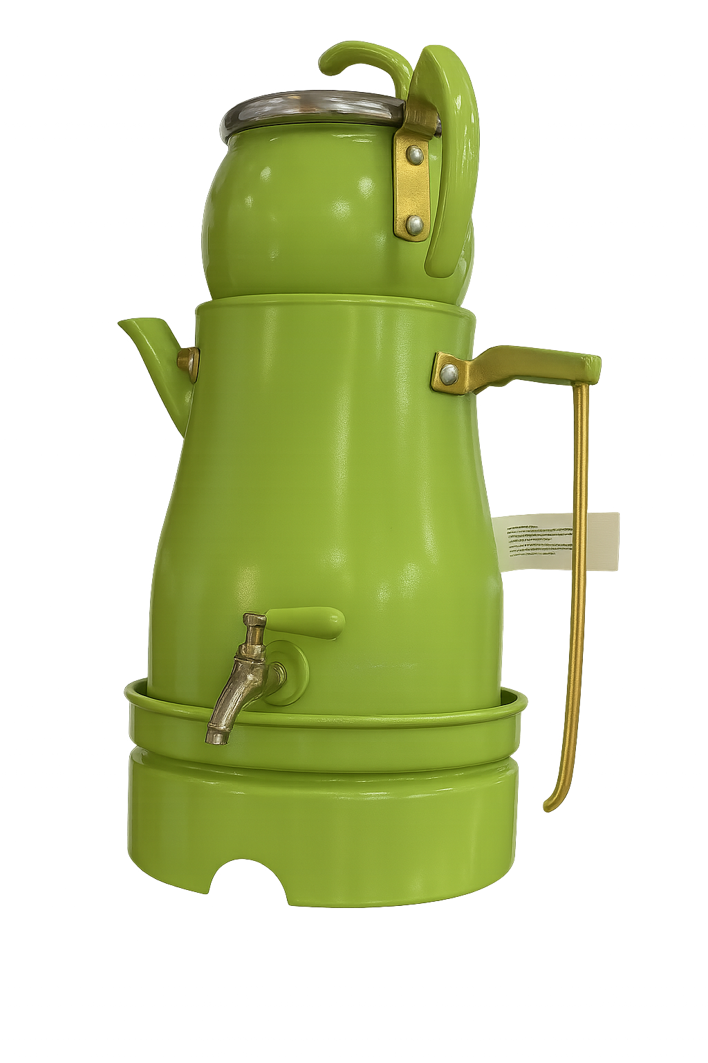 Turkish Samovar Tea Set – Green Enamel Finish (4-Piece)