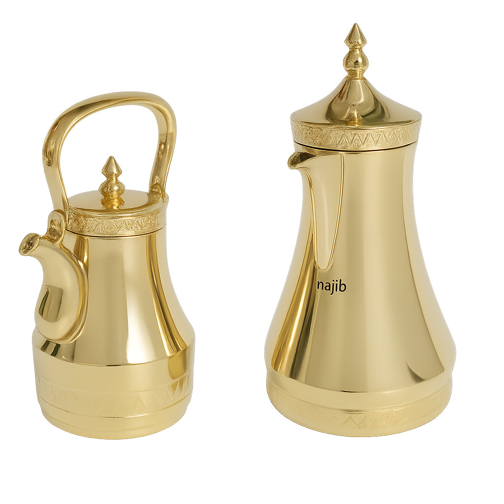 Golden Arabic Dallah Set – Classic & Tall Edition
