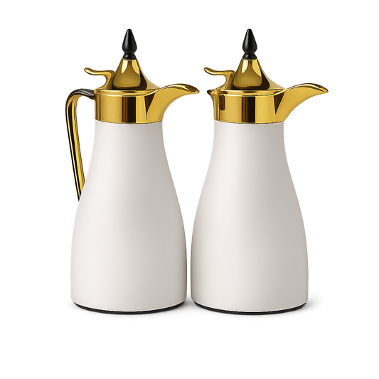 Regal Gold-Tipped Thermos – Classic Elegance