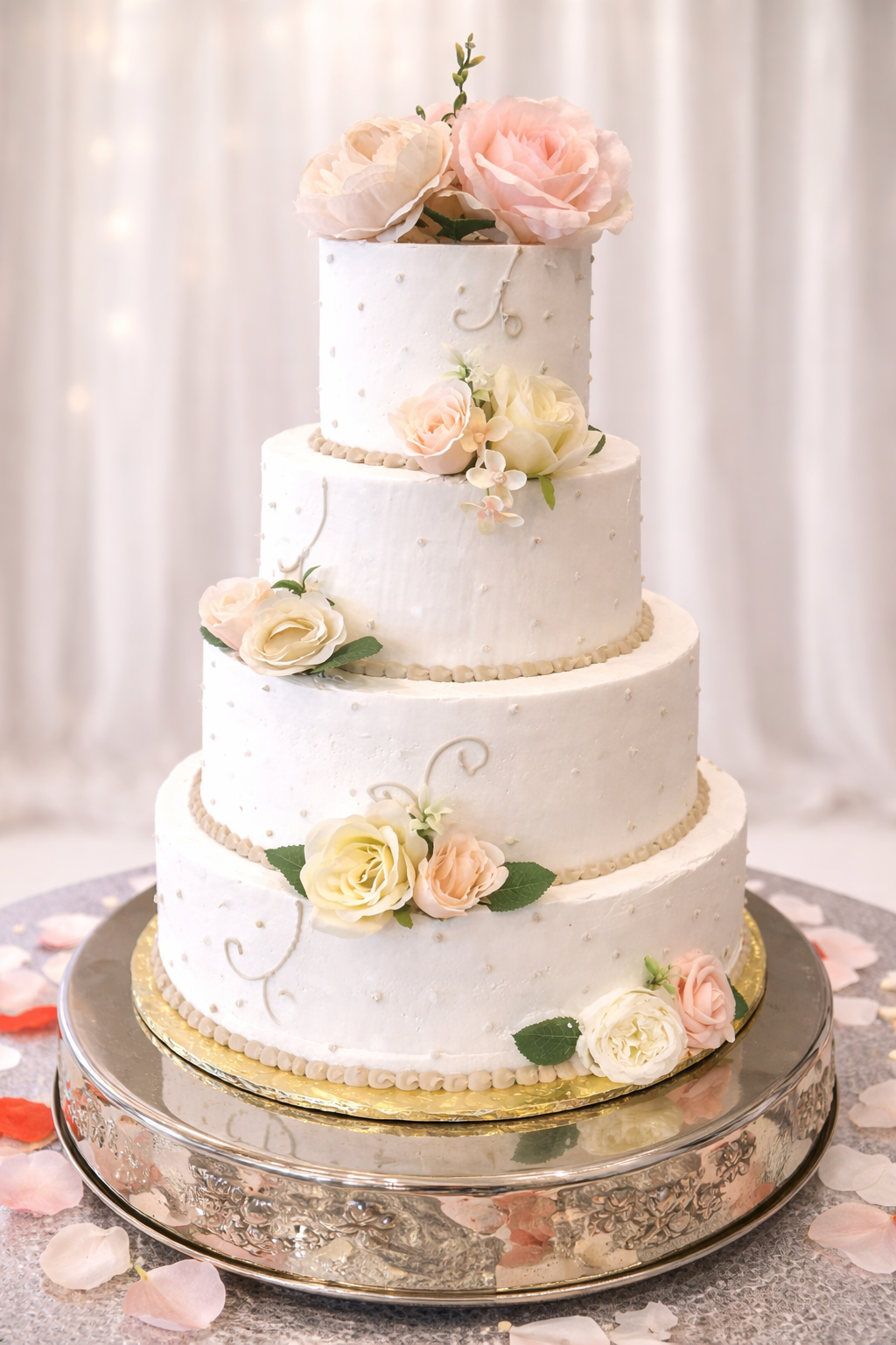 Ivory Rose Cascade Cake ($9 per person)