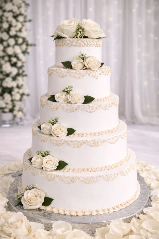 Ivory Lace Royale Cake ($9 per person)