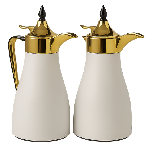 Regal Gold-Tipped Thermos – Classic Elegance