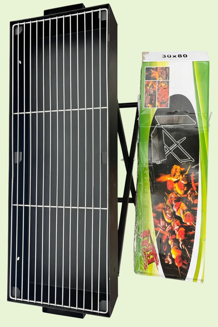 Heavy-Duty Standing Charcoal Grill with Hand Crank Blower 30x80