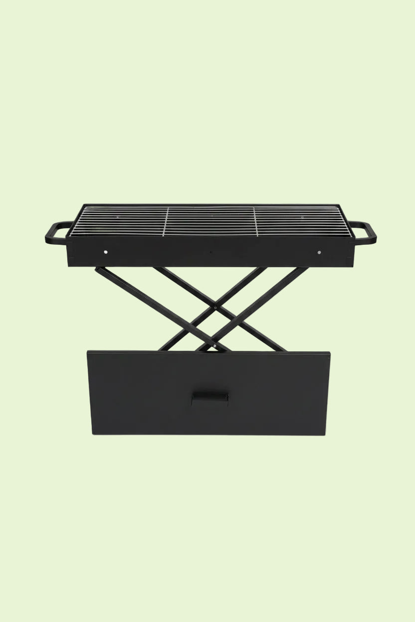 Heavy-Duty Standing Charcoal Grill with Hand Crank Blower 30x80