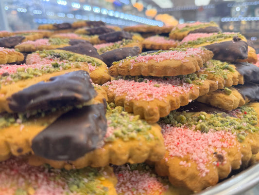 Afghan Chocolate-Dipped Sprinkle Cookies – 12.99/lb