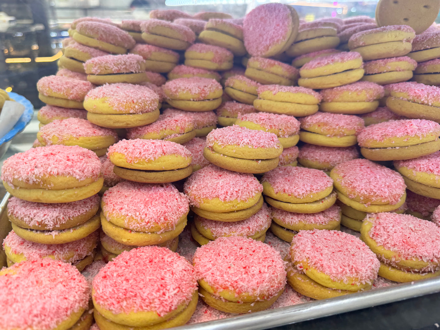Afghan Pink Coconut Sandwich Cookies – 12.99/lb
