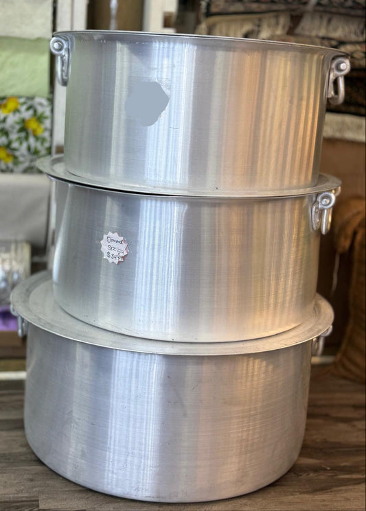 Diamond Heavy-Duty Aluminum Cooking Pots دیگ های پلو پزی المونیمی  (Three Pots)