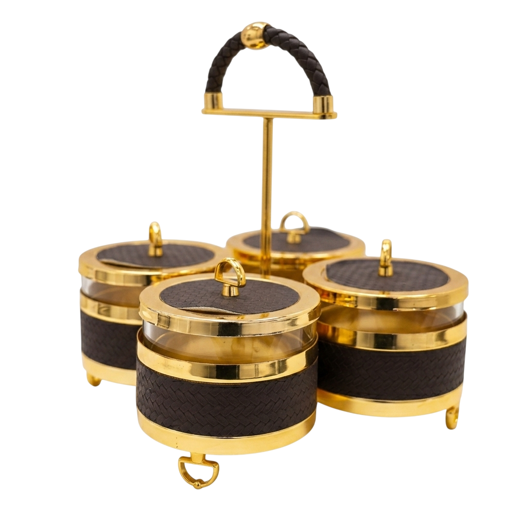 Luxury Gold Condiment Jar Set