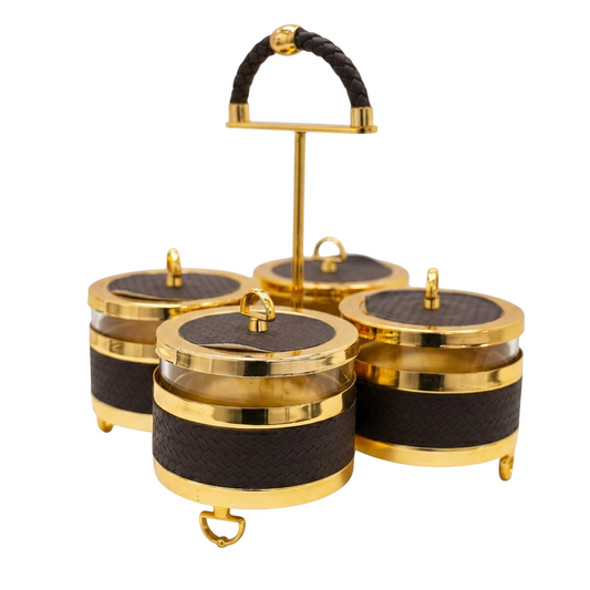 Luxury Gold Condiment Jar Set