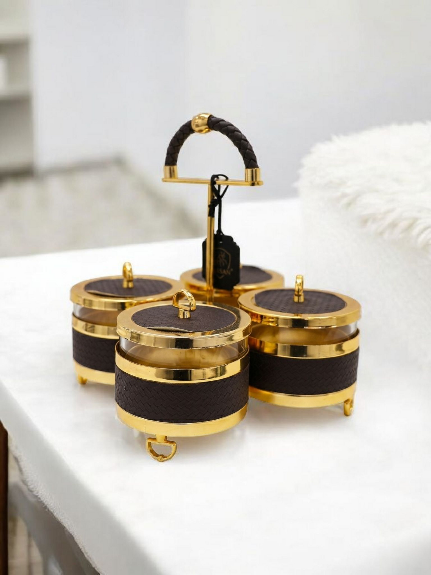 Luxury Gold Condiment Jar Set