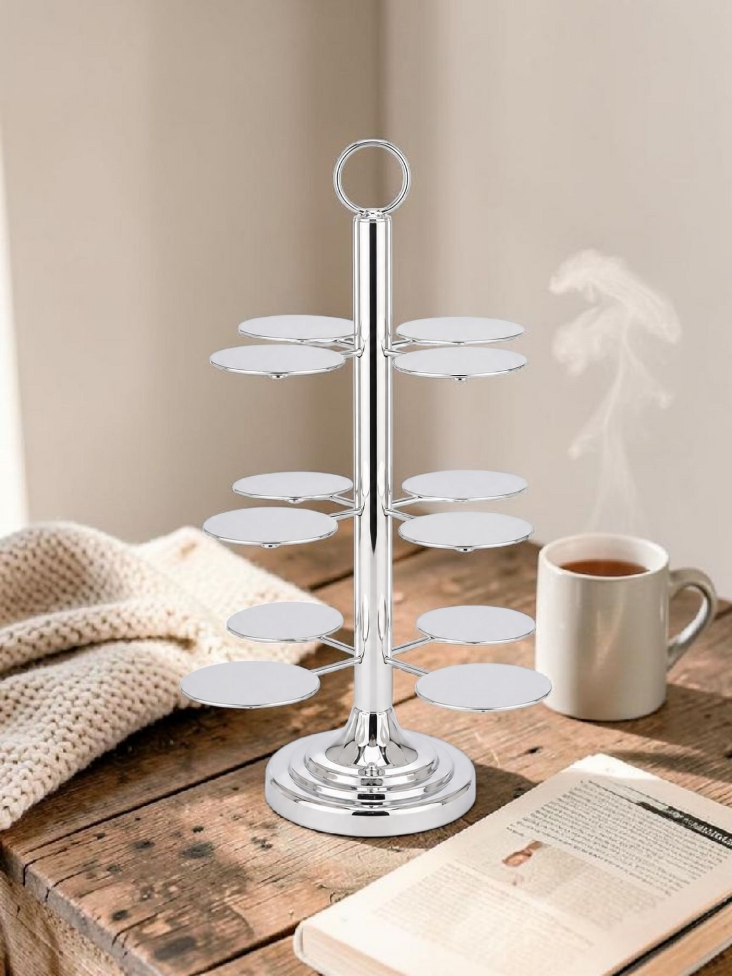 Elegant Silver Cupcake Stand