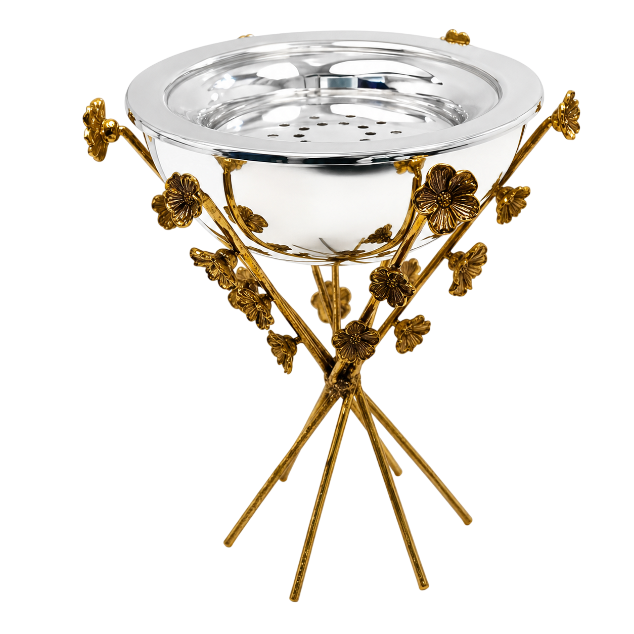 Luxury Gold Floral Incense & Bakhoor Burner Stand