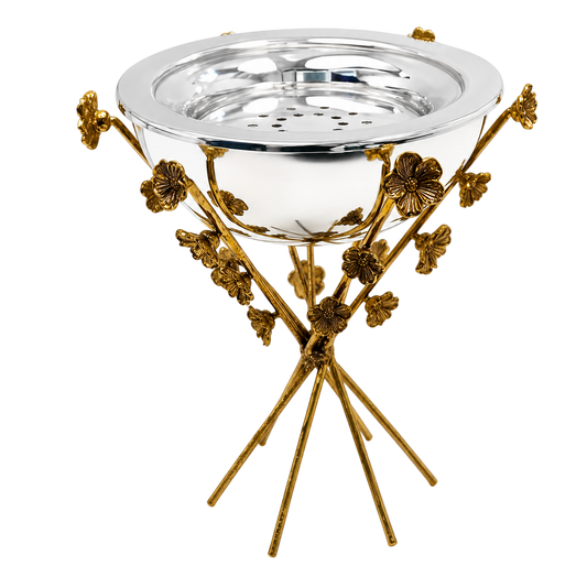 Luxury Gold Floral Incense & Bakhoor Burner Stand